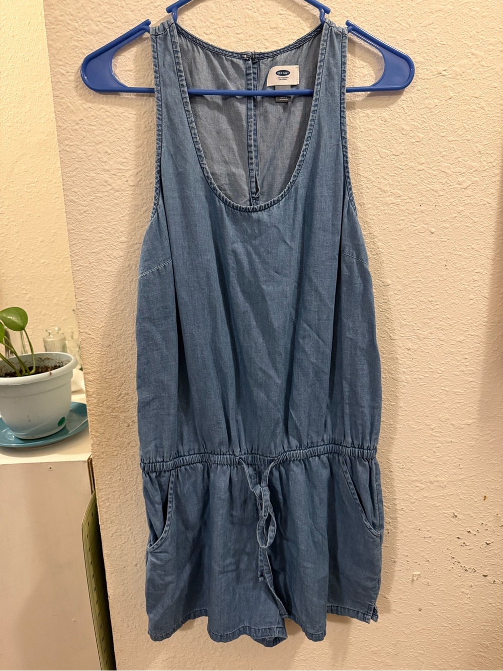 Denim shorts romper